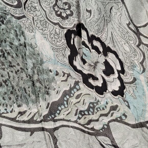 🔹️Steve Madden Sage & Gray Silk Ruffled Balloon Sleeve Dress Size 8 - Picture 13 of 15